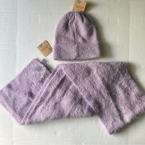 NWT Earthbound fuzzy Scarf & beanie Bundle Purple